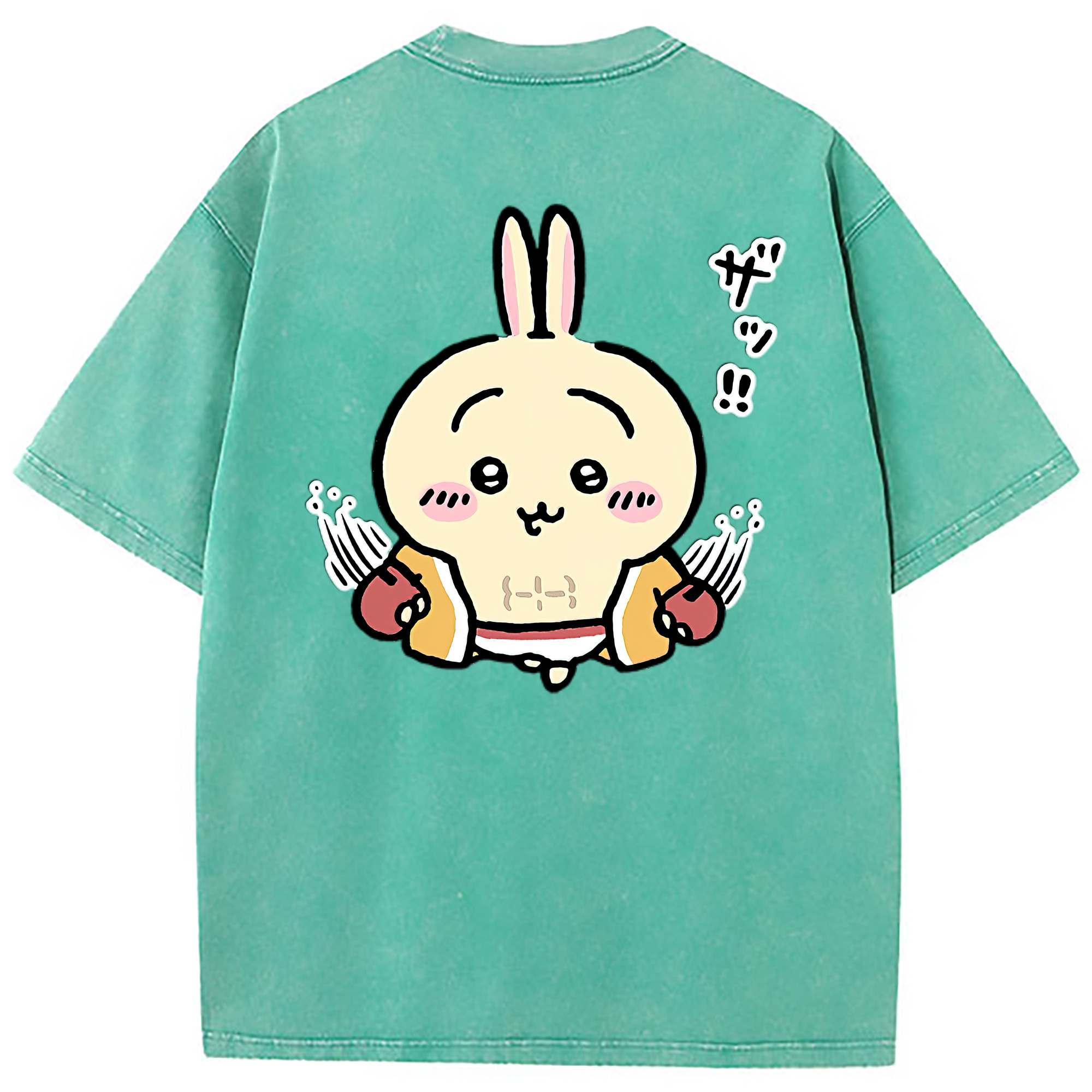 （画像用） ちいかわ うさぎ Chii-kawa usagi 綿100% ヴィンテージ風 半袖Tシャツ（背面プリント）